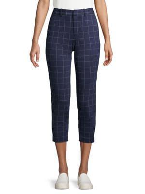 Lord & Taylor Petite Cropped Windowpane Ponte Pants