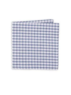 Black Brown Farley Checkered Cotton Pocket Square