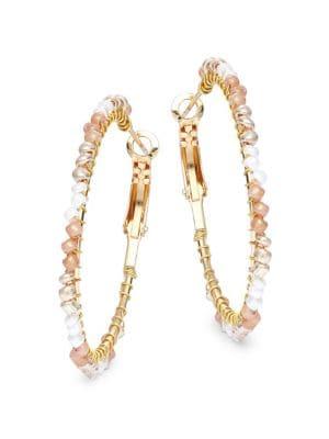 Design Lab Beaded Hoop Earrings 1.5