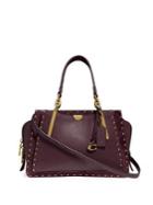 Coach Dreamer Riveted Leather And Suede Satchel