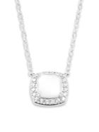 Nadri Framed Crystal And White Mother-of-pearl Pendant Necklace