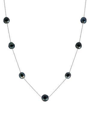 Effy 925 Sterling Silver & 8-10mm Tahitian Pearl Necklace