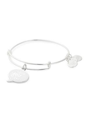 Alex And Ani Friends How You Doin Silvertone Charm Bangle Bracelet