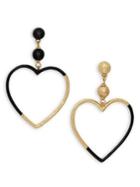 Kate Spade New York Asymmetrical Goldplated Heart Dangle Earrings