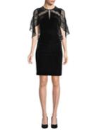 Elie Tahari Silk-blend Flutter Sleeve Sheath Dress