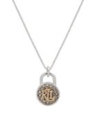 Lauren Ralph Lauren Two-tone & Crystal Logo Pendant Necklace