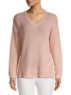 Calvin Klein V-neck Pointelle Panel Sweater