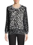 Vince Camuto Leopard-print Cotton-blend Sweater