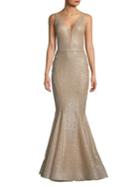 Nicole Bakti Sleeveless Textured Mermaid Gown