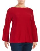 Vince Camuto Plus Ribbed Bell-sleeve Top