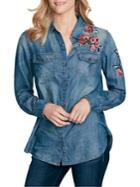 Jessica Simpson Petunia Denim Button-down Shirt
