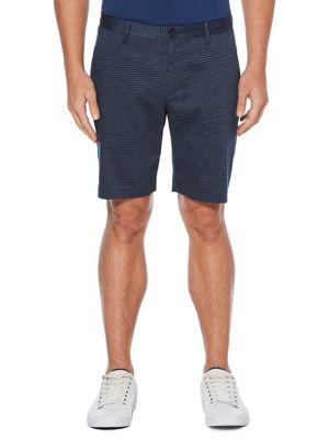 Perry Ellis Slim Fit Sateen Hatch Shorts