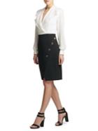 Donna Karan Contrast Combo Flounce Sheath Dress