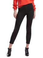Hue Plus Classic Pinstripe Cropped Loafer Skimmers