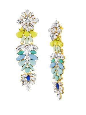 Steve Madden Linear Flower Drop Earrings
