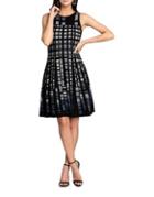 Nic+zoe Geometric Knit A-line Dress