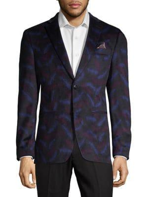 Tallia Orange Feather Notch Velvet Jacket