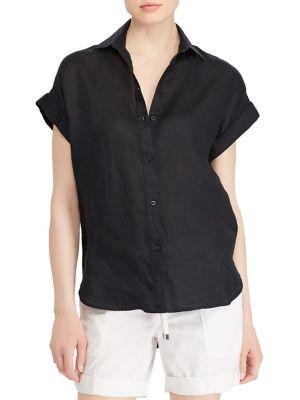 Lauren Ralph Lauren Dolman-sleeve Linen Button-down Shirt