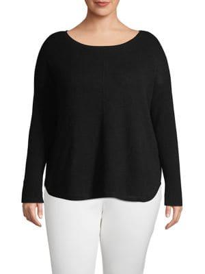 Lord & Taylor Plus Textured Cashmere Sweater