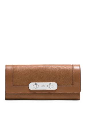 Coach Swagger Pebbled Leather Slim Envelope Wallet