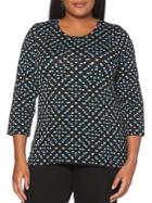 Rafaella Plus 3d Dotted Printed Top