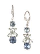 Givenchy Rhodium-plated And Glass Stone Cluster Drop Earrings