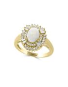 Effy Aurora Diamond, Opal And 14k Rosegold Ring