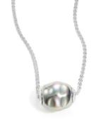 Majorica 14mm Silver Pearl And Sterling Silver Necklace- 16 In.