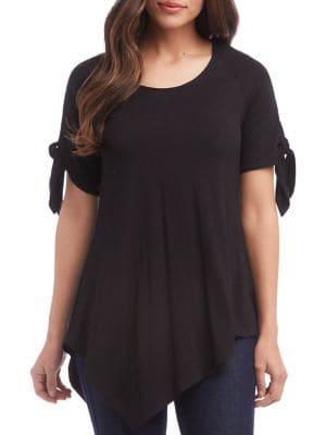 Karen Kane Asymmetrical Tie-sleeve Top