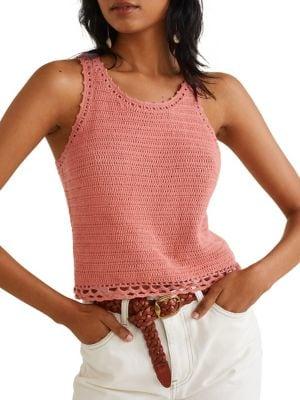Mango Isla Crocheted Cotton Top