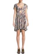 Free People Cutout Floral Skater Dress