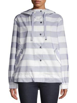 Jones New York Striped Hooded Anorak