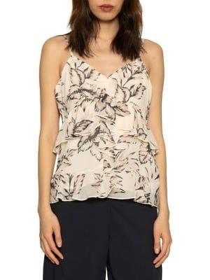 Walter Baker Debbi Floral Ruffle Top
