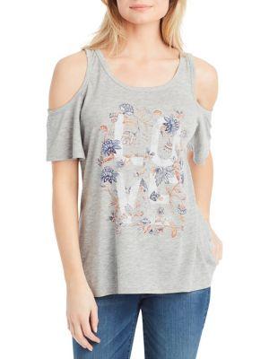 Jessica Simpson Cold-shoulder Graphic Tee