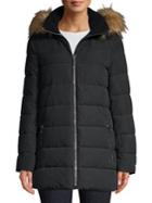 Tommy Hilfiger Faux Fur Hooded A-line Puffer Coat