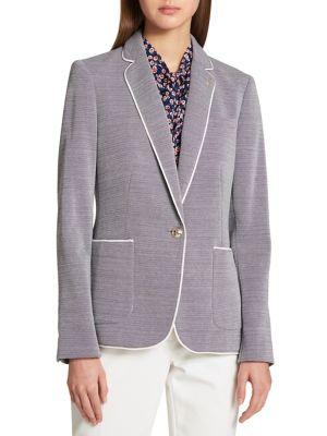 Tommy Hilfiger Trimmed Houndstooh Blazer