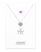 Dogeared Valentine 0.925 Sterling Silver Unicorns Heart Necklace