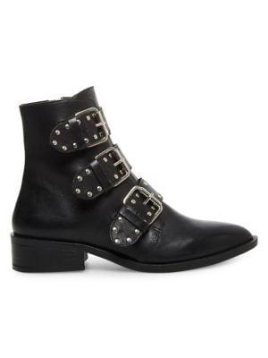 Steven By Steve Madden Heller Buckled Leather Booties