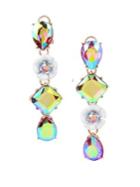 Betsey Johnson Fruit Flies Crystal Iridescent Mismatch Earrings