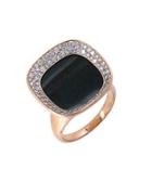 Roberto Coin Caranby Street Diamond, Black Jade & 18k Rose Gold Ring