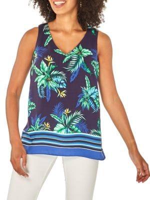 Dorothy Perkins Sleeveless Tropical V-neck Top