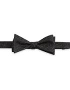 Black Brown Textured Silk Blend Bow Tie