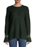 Karl Lagerfeld Paris Faux Pearl-embellished Bell-sleeve Sweater