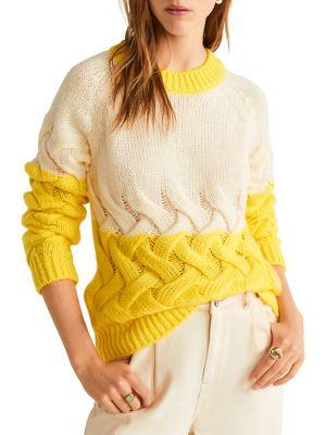 Mango Colorblocked Knit Sweater