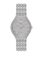 Bulova Stainless Steel & Swarovski Crystal Pave Bracelet Watch