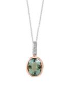 Effy 14k Rose Gold, Diamond And Green Amethyst Pendant Necklace