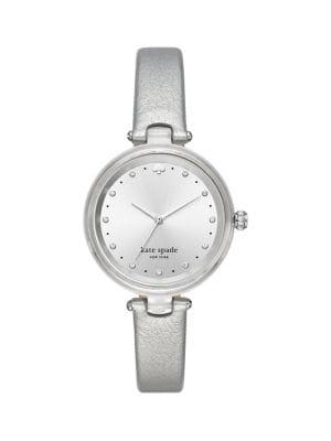 Kate Spade New York Holland Three-hand Lucite Silvertone Leather Watch
