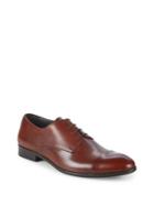 A. Testoni Leather Cap Toe Dress Shoes