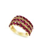 Bh Multi Color Corp. Amor&eacute; Natural Ruby, Diamond And 14k Rose Gold Ring