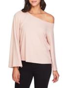 1.state One Shoulder Bell Sleeve Top